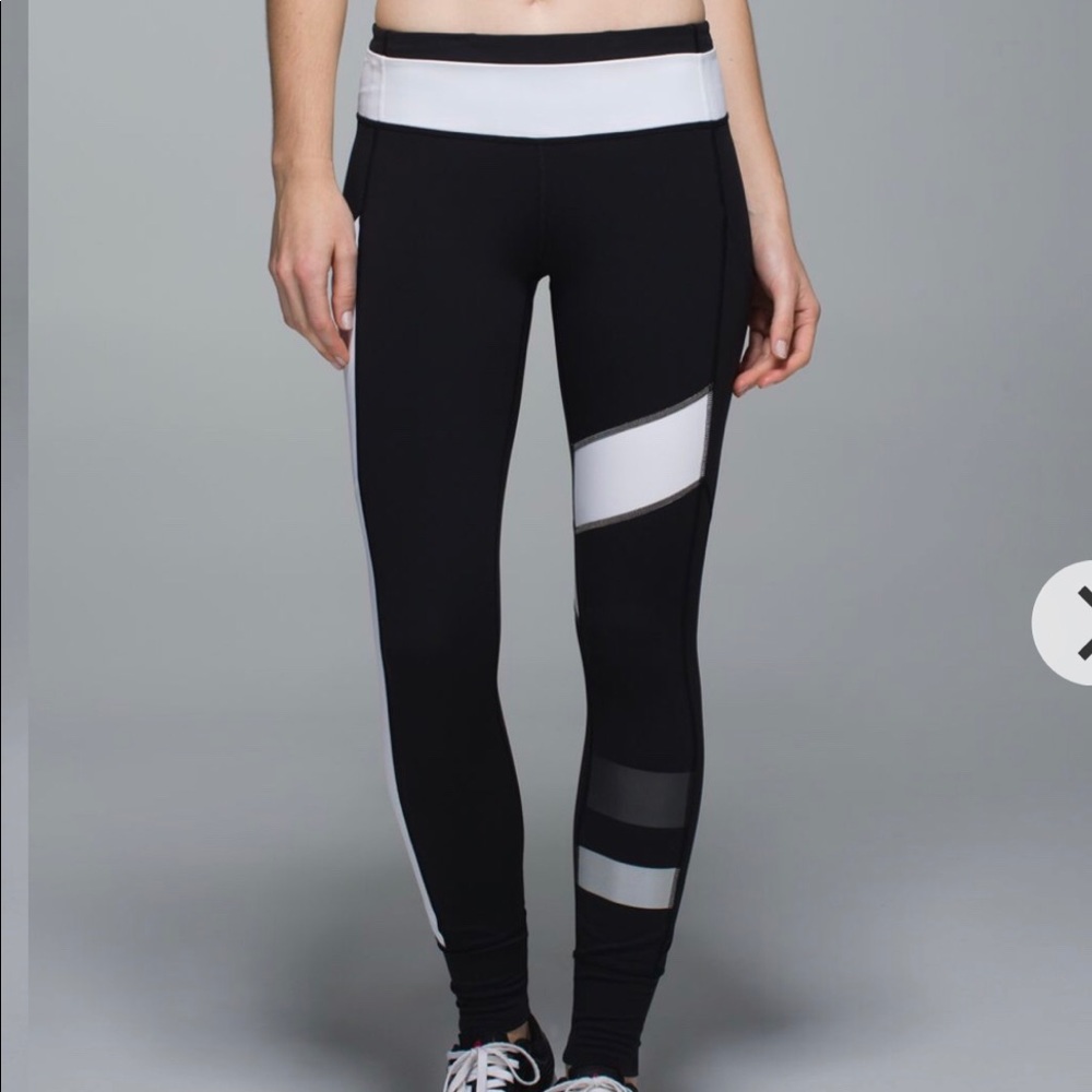 Lululemon Speed Tights-blk/white reflective panels